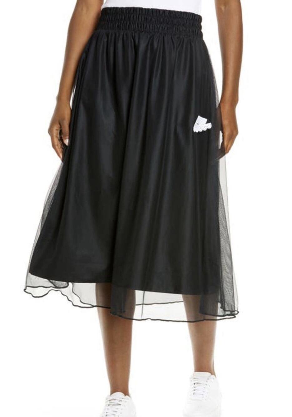 Nike Midi Tulle Skirt XL Black Tutu Lace Swoosh Streetwear Fashion Party